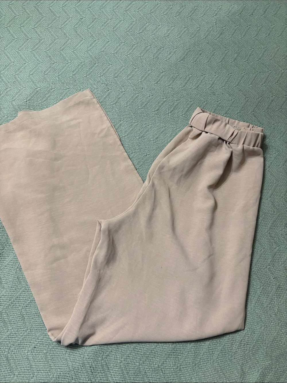 SHEIN Beige Elastic Waist Dress Pants
